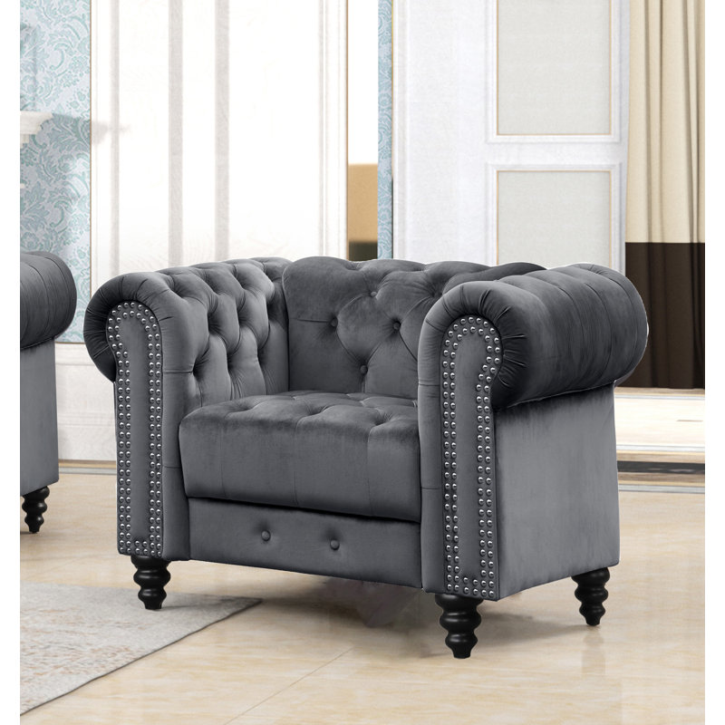 Marvale Velvet Chesterfield Chair