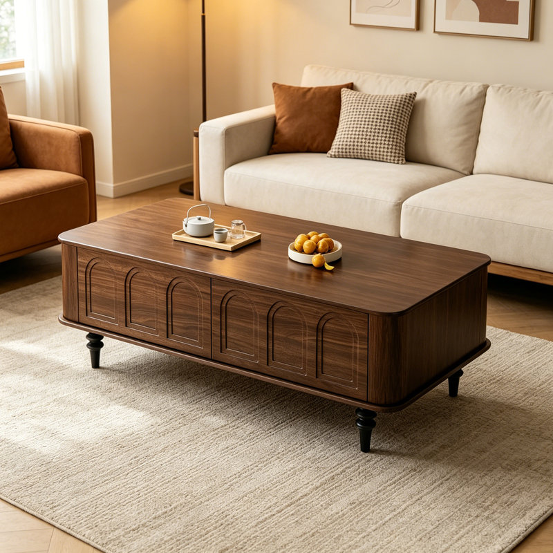 Table basse avec tiroirs Vintage, Brown