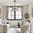 6 Light Dimmable Black Modern Chandelier
