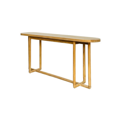 Console ovale en bois naturel