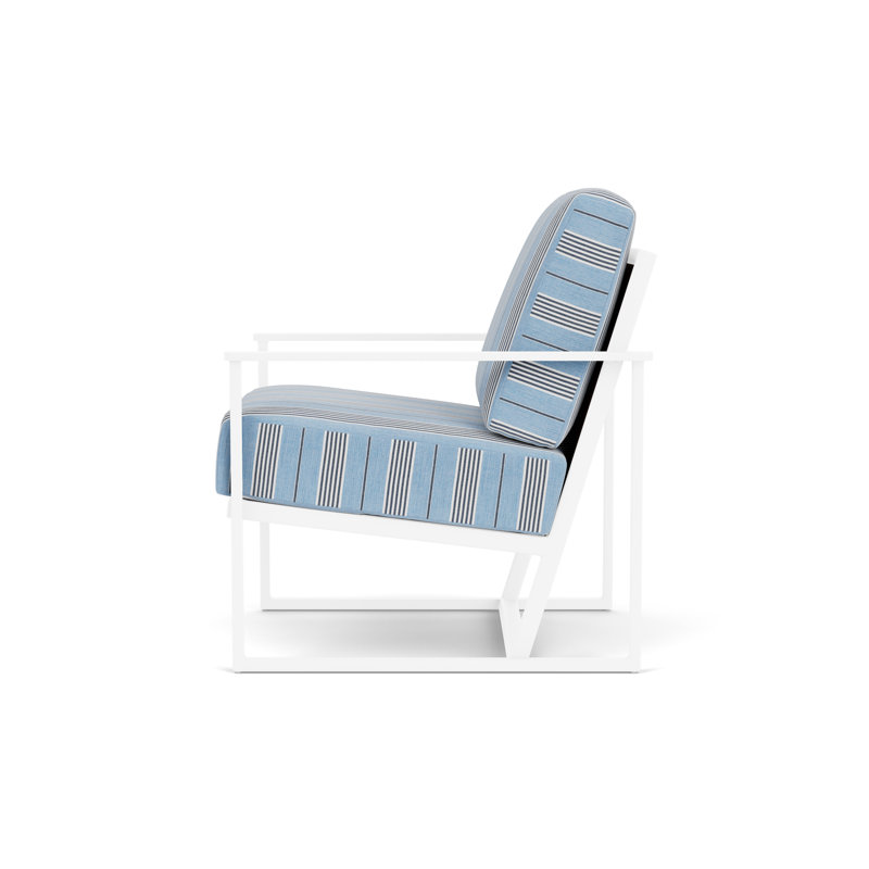 Summit Outdoor Lounge Chair, White, Hickory, Hansen Sky