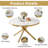 46.85" Round Dining Table, Modern Marble-Inspired Top with Metal Base-99841184-99841187