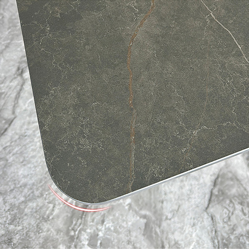 Table Taleke Rock en acier inoxydable de simplicité moderne, H 29,5 po x L 78,7 po x l 31,5 po