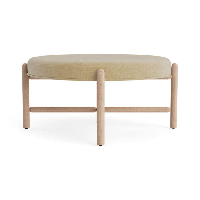 Vane 36" Upholstered Ottoman, Oak, Khaki