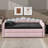 Twin XL Size Upholstered Daybed With Pull-Out Bed And LED Light, Pull-Out Bed Adjustable-1937738193