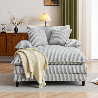 Oversized Chaise Lounge Chair Sleeper Sofa Chair For Living Room by Mercer41