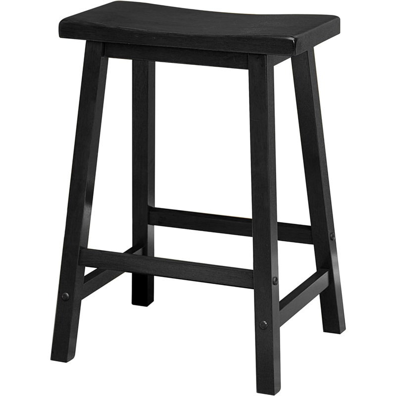 Tabouret Satori, 29 po, noyer, 24", Noir