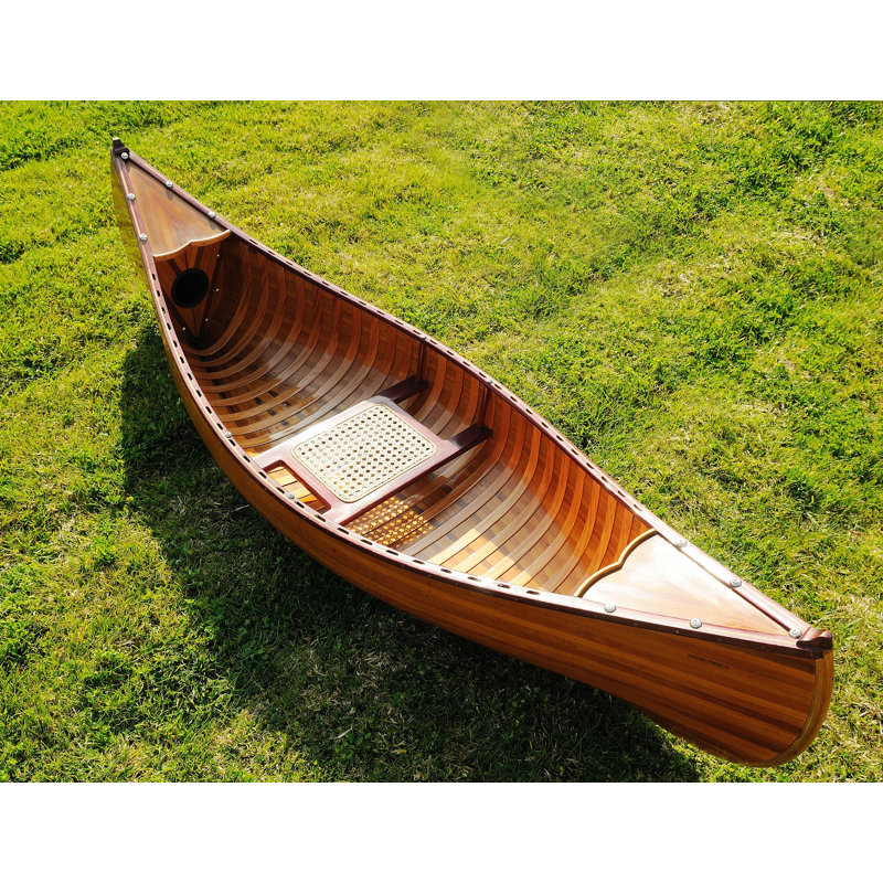 6 Ft Wooden Display-Only Canoe With Ribs