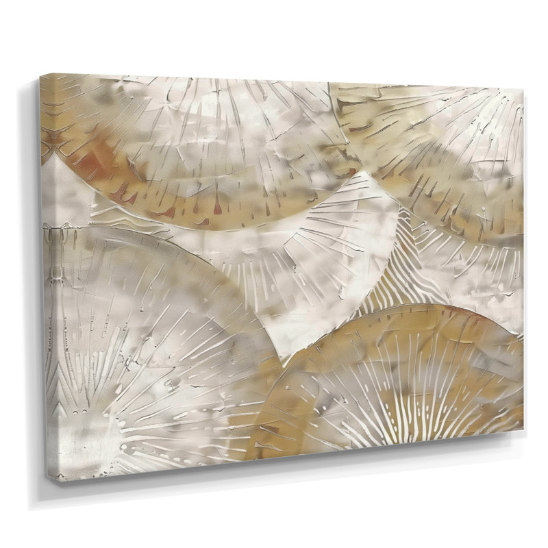 Mandala bohémien blanc et beige Simplicity II - Boho Mandala Decor Wall Art Living Room, Toile tendue, H 24 po x l 32 po
