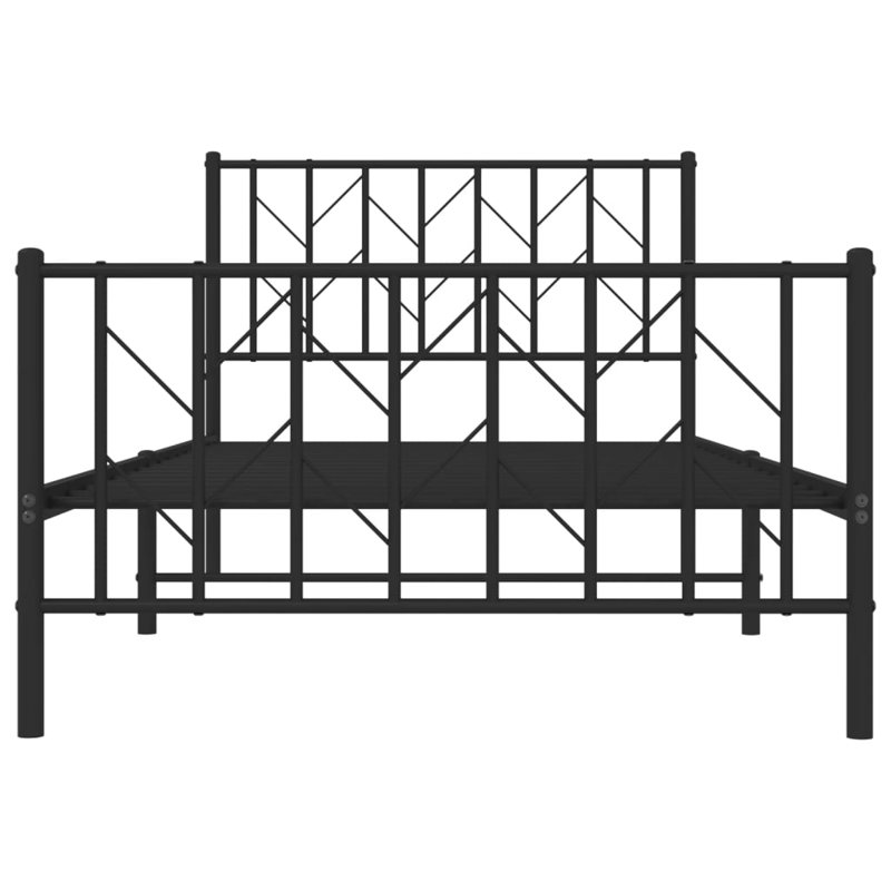 Metal Bed, Black, 100 x 190 cm