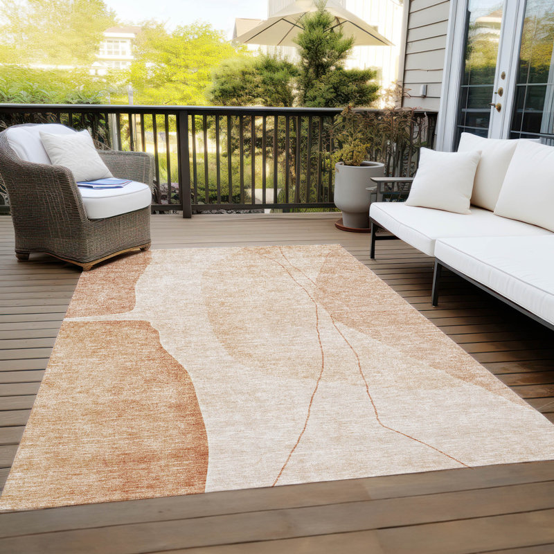 Tapis intérieur / extérieur Cherika avec envers antidérapant, Rectangle 9 pi x 12 pi