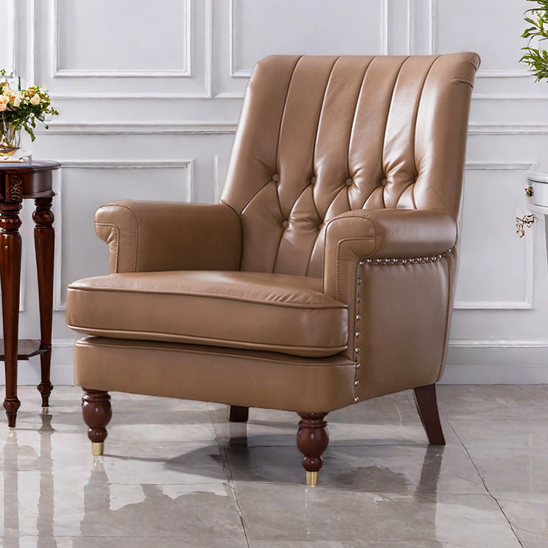 Fauteuil inclinable simple en similicuir, Kaki