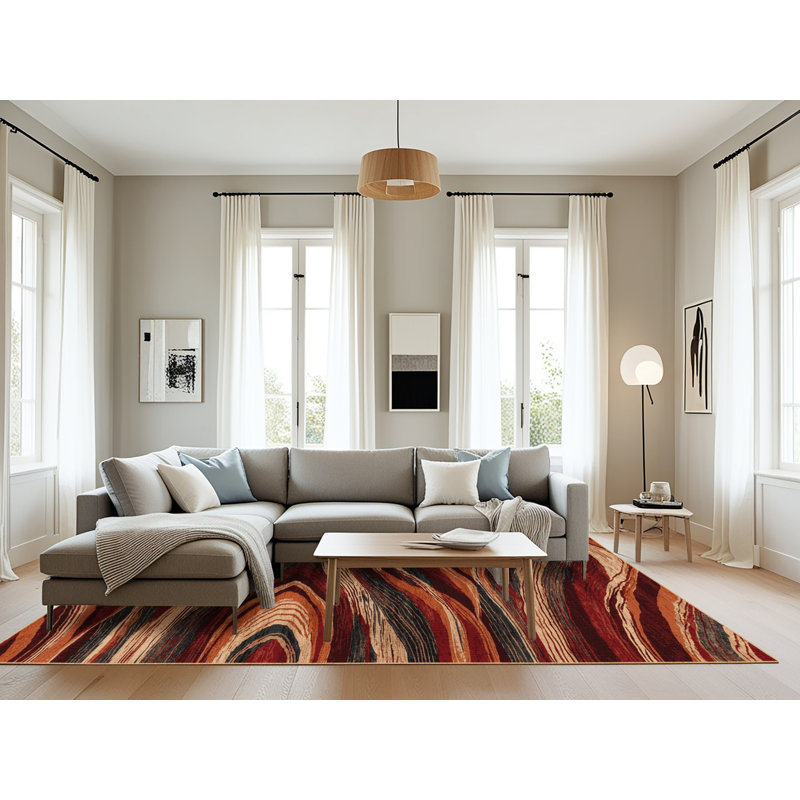Machine Washable Nature Brown Area Rug, Rectangle 8' x 12'