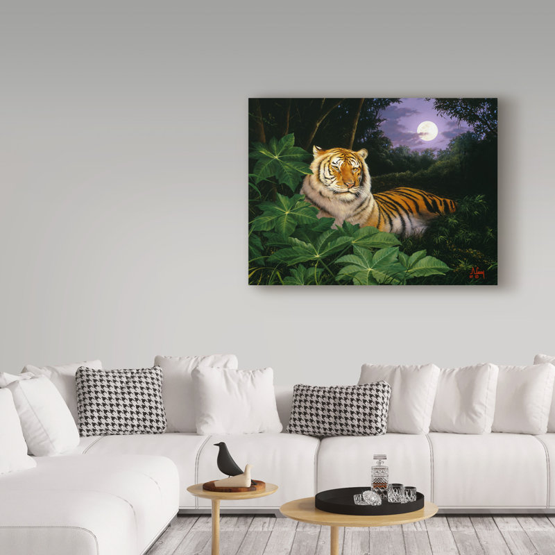 «Tigers» de Fikes, reproduction de peinture à l'huile sur toile tendue, H 14 po x l 19 po