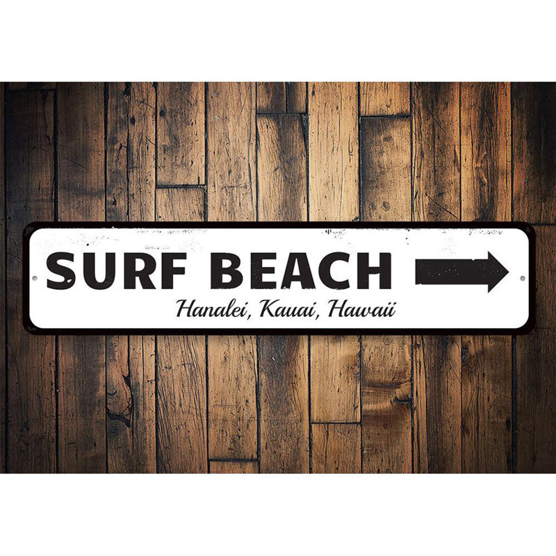 Panneau en aluminium Surf Beach, H 6 po x l 24 po x P 0,06 po