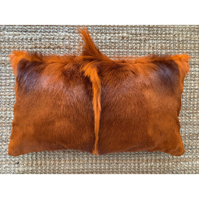 Genuine Springbok Skin Burnt Orange Pillow Cover