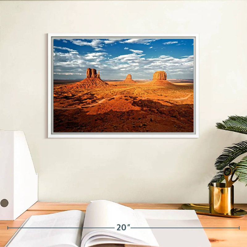 Monument Valley I, Cadre flottant blanc, 13 po x 9 po