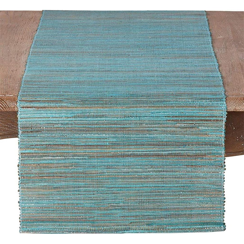 Series Flash Braided Short Table Flag in Turquoise Color