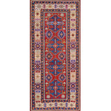 Late 19th Century Tribal Antique Bold Colorful Caucasian Kuba Rug