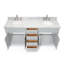 Meuble-lavabo double 72 po avec comptoir en marbre blanc de Carrare Aberdeenshire-85363944