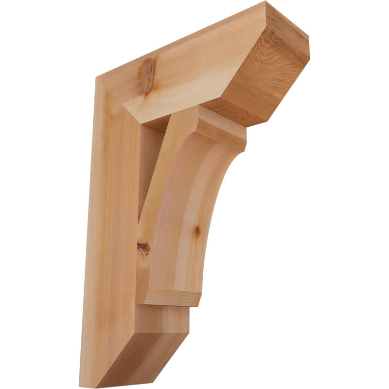 Wood Bracket/Corbel, Western Red Cedar (Smooth), 26" H x 5.5" W x 18" D