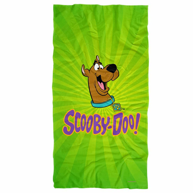 Scooby-Doo Adventure Burst Green Beach Towel 30 x 60 - Officially Licensed Fun in the Sun