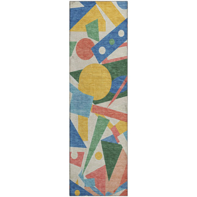 Premium Machine Washable Mehara AMF1693 Geometric Rug