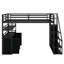 Lit mezzanine double en métal avec escalier de rangement et garde-robe-1578984561