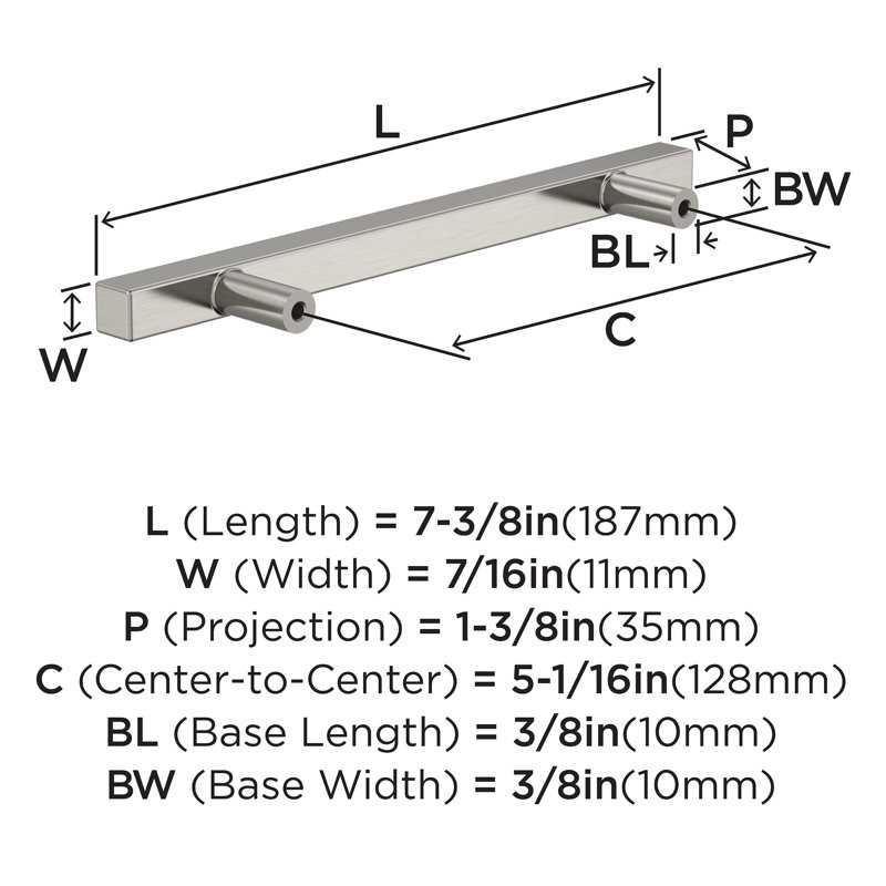 5 1/16" Center Handle Pull Multipack, Satin Nickel
