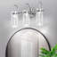 Éclairage pour meuble-lavabo en cristal à 3 lumières avec abat-jour en verre Carrocci
