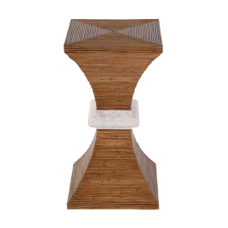 Marikit 13" W Square Wood and Arorog Inlay Side Table