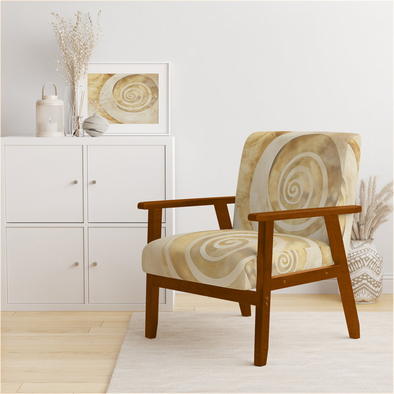 Chaise rembourrée Abstract Spirals, Brown Square Arms