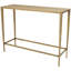 Console de salon rectangulaire en marbre doré Anita avec pieds en métal, 37 po x 12 po x 28 po