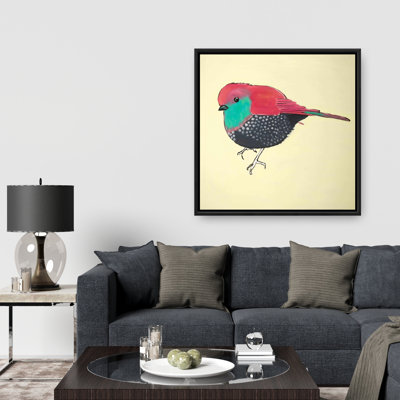 "Illustration d'un petit oiseau mauve" sur toile