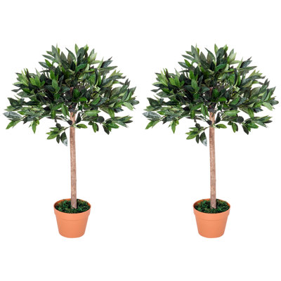 90 cm H Faux Olive Tree Plant in Cement Pot