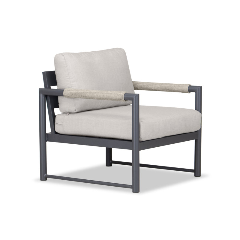 Méridienne pour l'extérieur Obaida, Argent coulé Sunbrella®, Gris ardoise