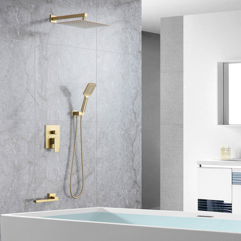 Système de douche complet avec valve brute, Golden