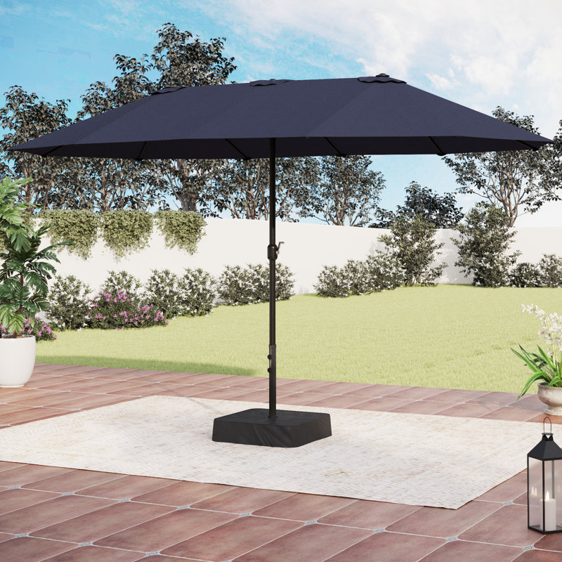 457.2cm X 274.32cm Rectangular Market Parasol, Navy Blue