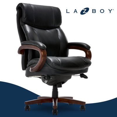 La-Z-Boy Big and Tall Trafford Executive Office Chair with AIR Ergonomic Support Technology, High Back Ergonomic Chair with Lumbar Support, Bonded Leather