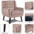 Jaqueze Upholstered Skin Pink Velvet Tufted Wide Back Armchair with Solid Wood Leg-1447927627