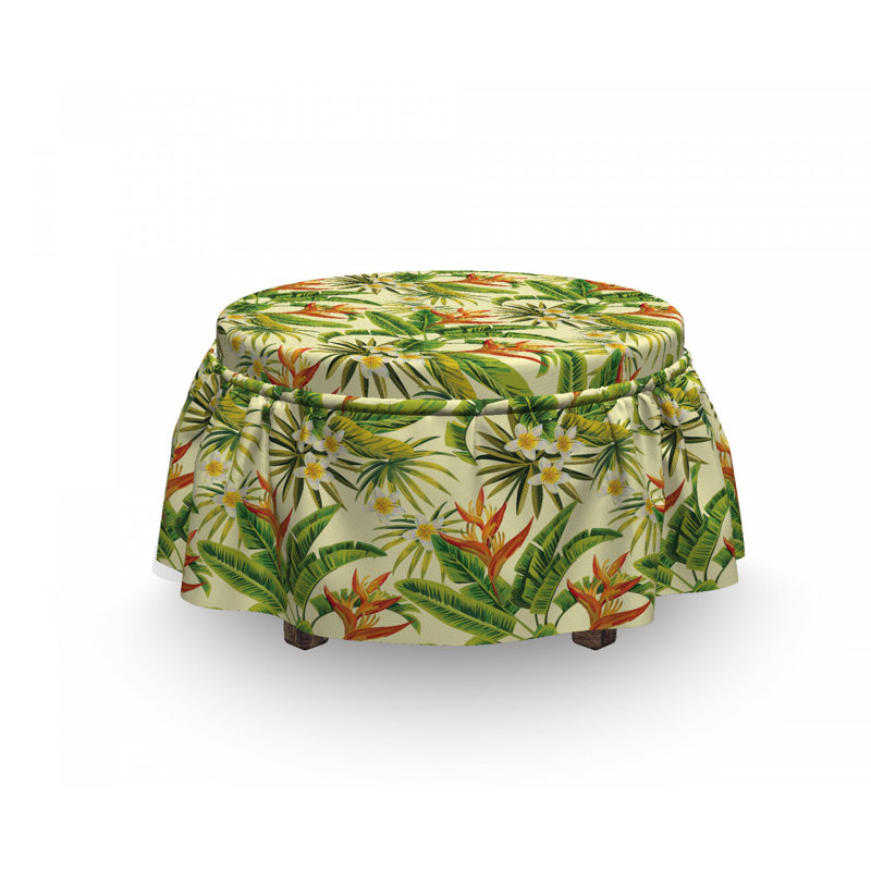 Housse pour repose-pieds exoitc plumeria fleuris
