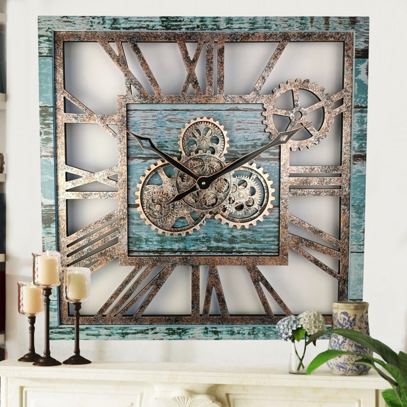 Solid Wood Wall Clock, Green