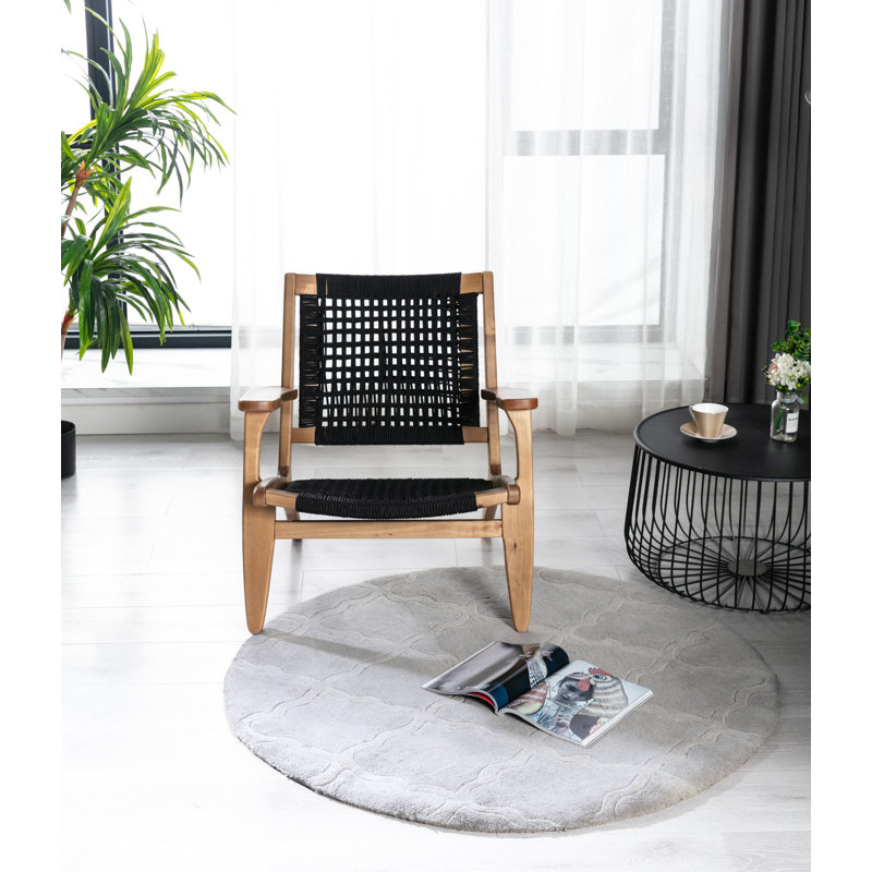 Mishka 28" W Armchair, Natural, Black