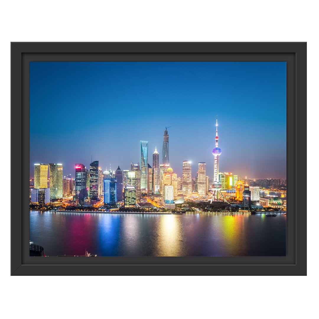 Gerahmtes Wandbild Shanghai Skyline