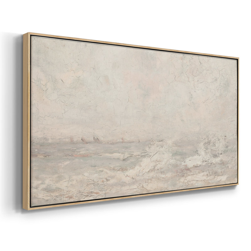 Nautical Series-CCDXLV III - Toile tendue avec châssis encadré - Prêt à être accroché, H 25 po x l 49 po, Naturel