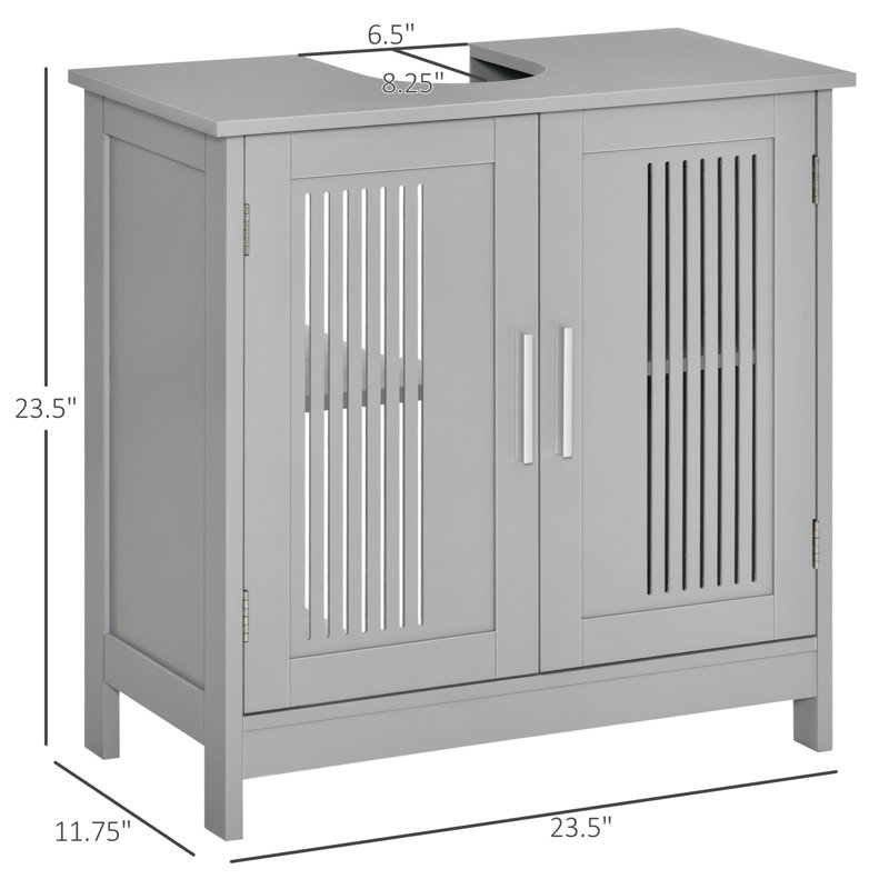 Idée de concept de salle de bain sous le lavabo gris, 2 portes avec tablette réglable, tablette compacte et robuste