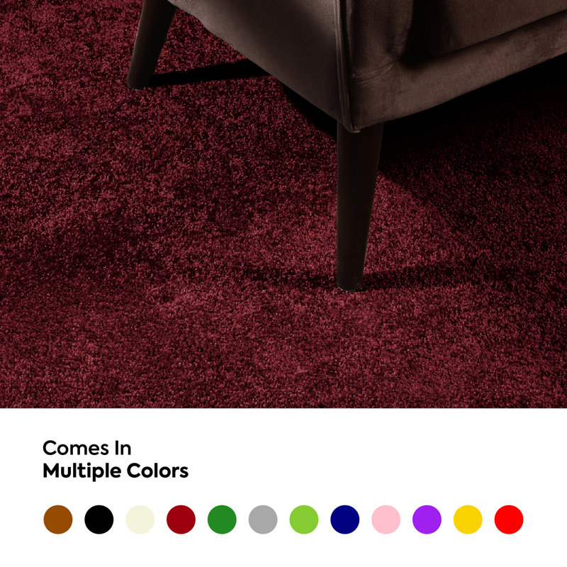 Burgundy Oval 2' x 3' Stain-Resistant Synthetic Kids Rug