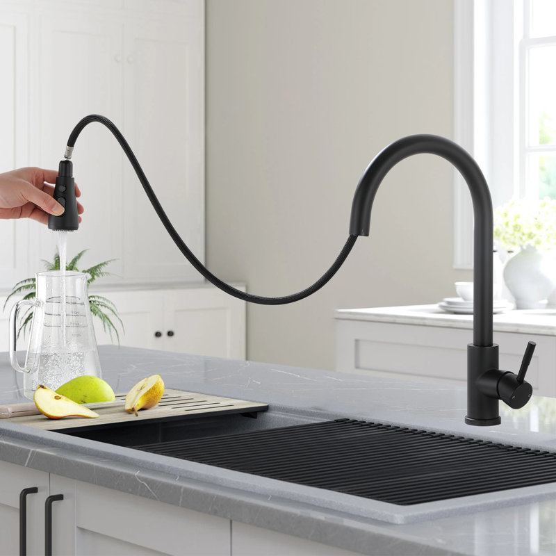 WESTINUS Pull Down Kitchen Faucet, Matte Black