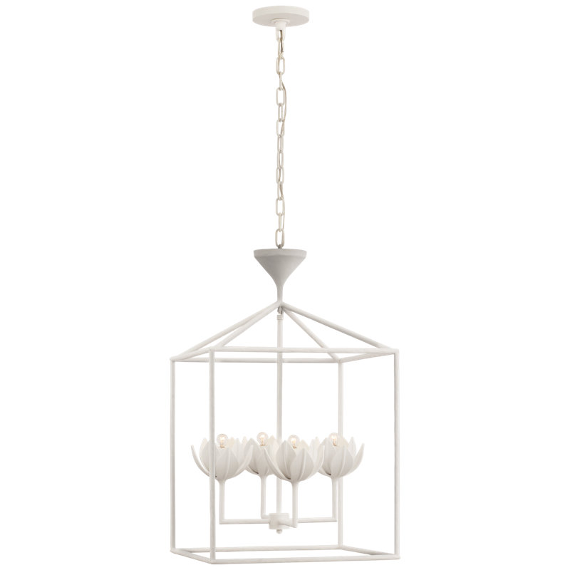 Alberto 4 - Light Chandelier, 30" H x 18" W x 18" D, Plaster White