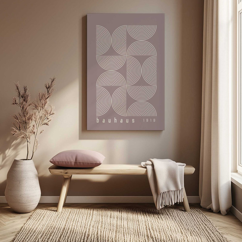 «Warm Taupe Bauhaus», affiche sur toile tendue, H 36 po x l 24 po